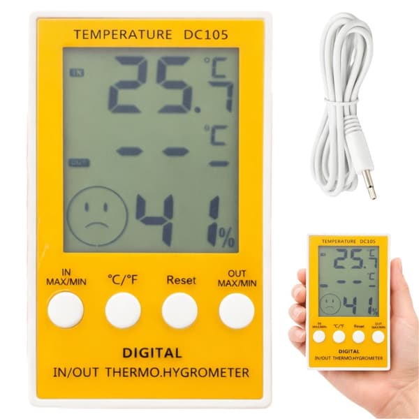Digital termometer hygrometer med sond in/ut