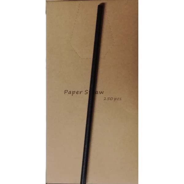 Sorte papirsugerør 250 stk 20 cm