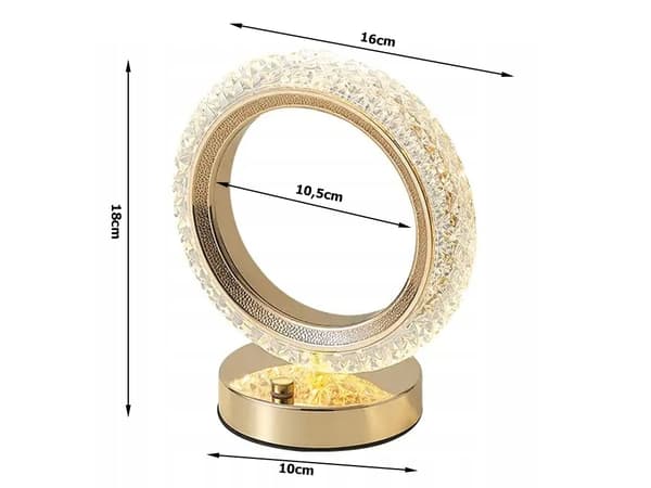 Bordssengelampe ring krystal LED RGB