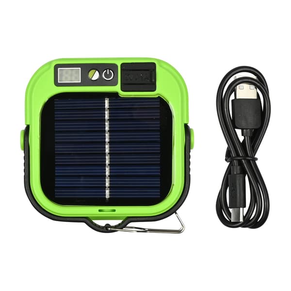 Campinglampe solcelle med powerbank