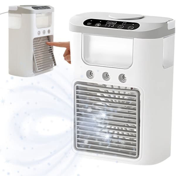 Ventilator med luftfugter - LED-belysning, 3 hastigheder