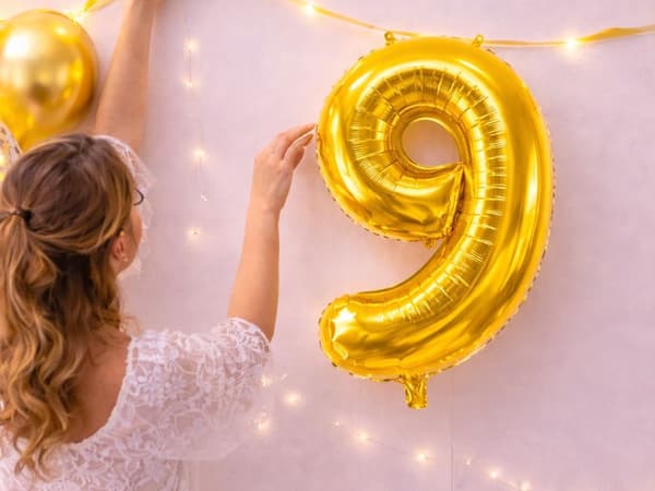 Folieballon tal guld 66 cm