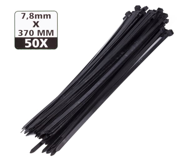 Nippuside 7.6 x 370 mm 50 kpl musta