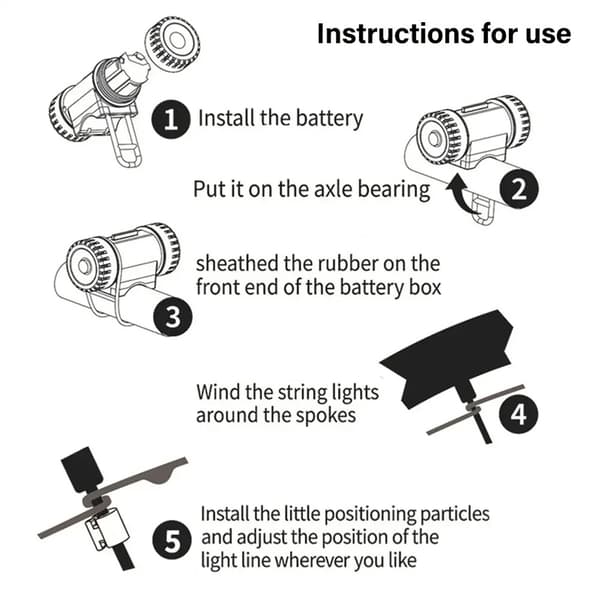 LED Egerbelysning med 20 LED til Cykel – 2,2 m - 4-Pack