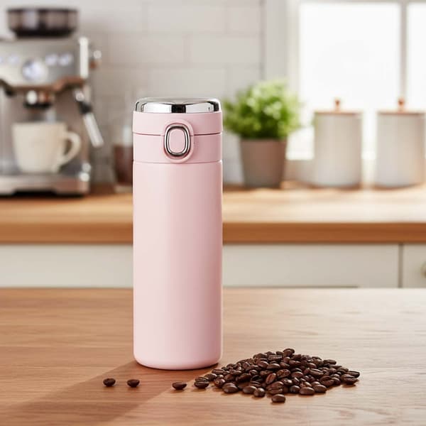 Termokopp med LED 420 ml rosa
