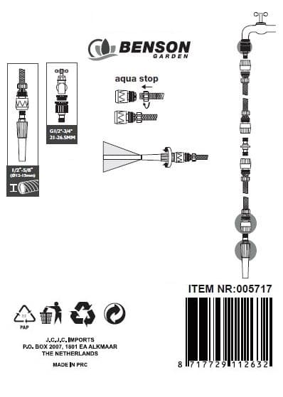 Slangkopplingsset 5 delar 1/2" mjuk