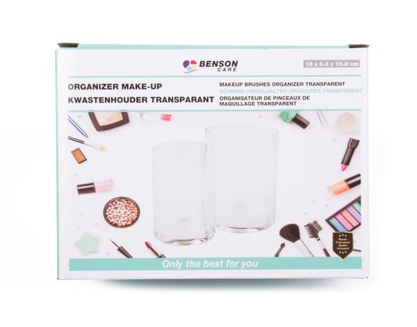 Opbevaringsstativ makeupbørster transparent