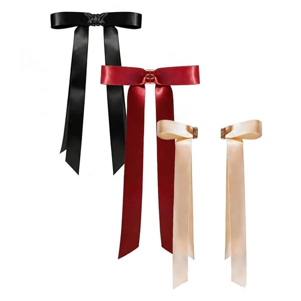 Magnetisk Hårklämma med Satinrosett – 3-pack