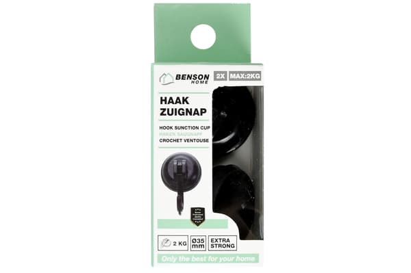 Imukuppikoukku 2 kpl Ø35 mm 2 kg musta