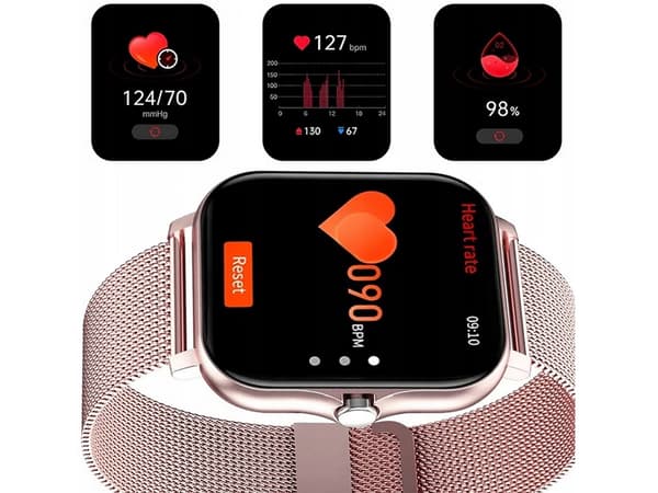 Smartklokke dame herre gummirem sport Bluetooth-samtale rosa