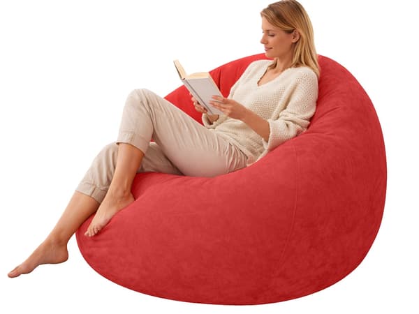 Oppblåsbar sittepuff velour