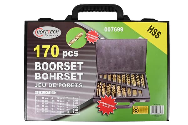 Boresett 170 deler HSS titanbelagt