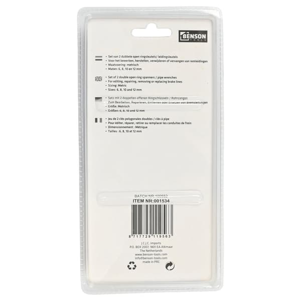 Bremsrørsnøgle 2 stk. metrisk