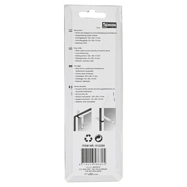 Dørregel 6″ 150 mm rustfrit stål