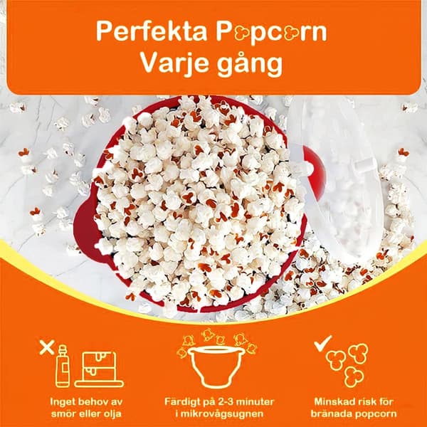 Popcornmaskin / Popcornskål - Gör popcorn i mikron
