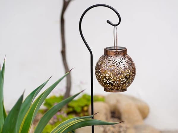 Solcellelampe lanterne guld kobber
