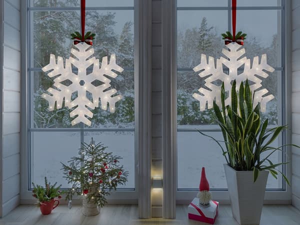 LED-vindusdekorasjon 40 cm - Lysende stjerne
