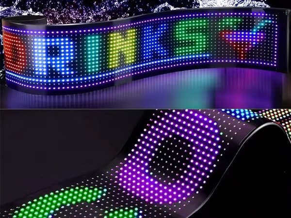 Fleksibelt LED-panel gestussignal lastebil frontrute