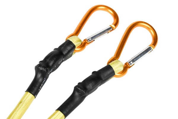 Elastisk snor rund 180 cm med karabinhage