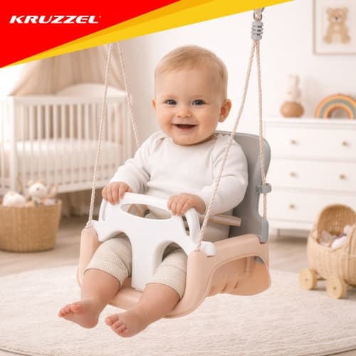 Babygunga 3-i-1 / Barngunga - Gunga för barn - Beige