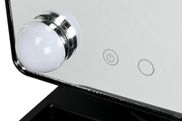 Sminkspegel 4 LED svart