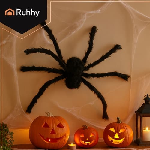 Stor Edderkopp 50 cm - Halloween