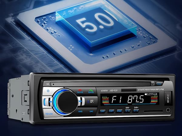 Autoradio 1-DIN - Bluetooth, mikrofoni, 4×60 W