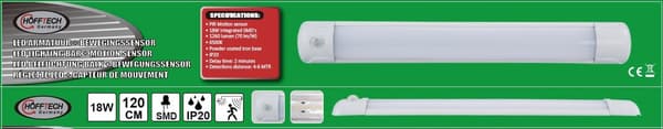 Ljusramp LED 18W 60 cm med rörelsesensor