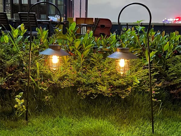 Solcellelampe hængende vintage vandtæt