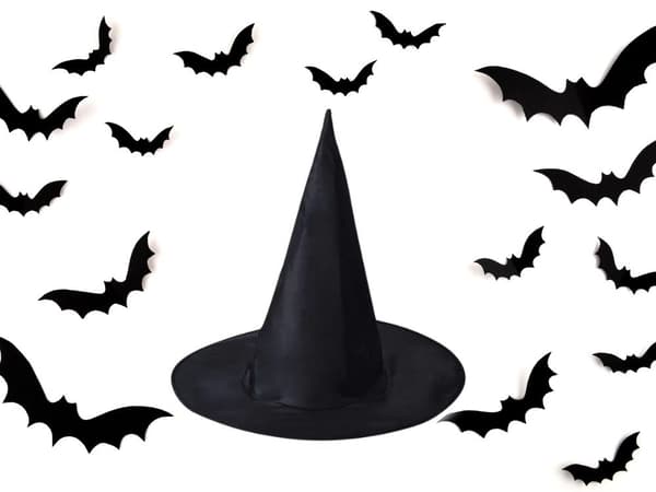 Heksehat halloween heksekostume sort