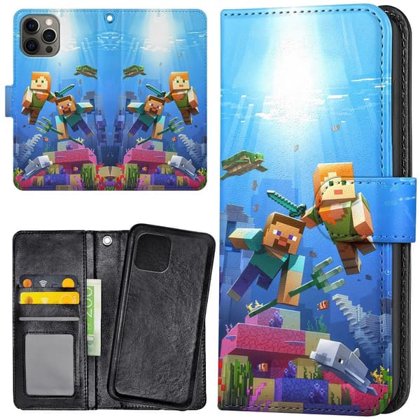 iPhone 15 Pro - Lommebok Deksel Minecraft