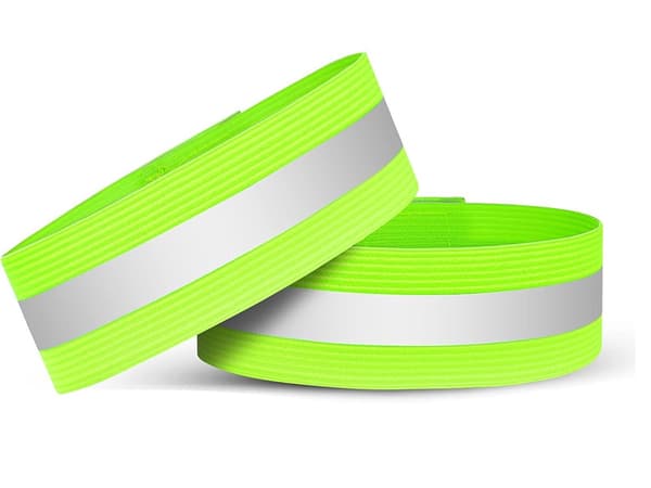 Reflekterande armband 2-pack - Gult säkerhetsband för handled eller arm
