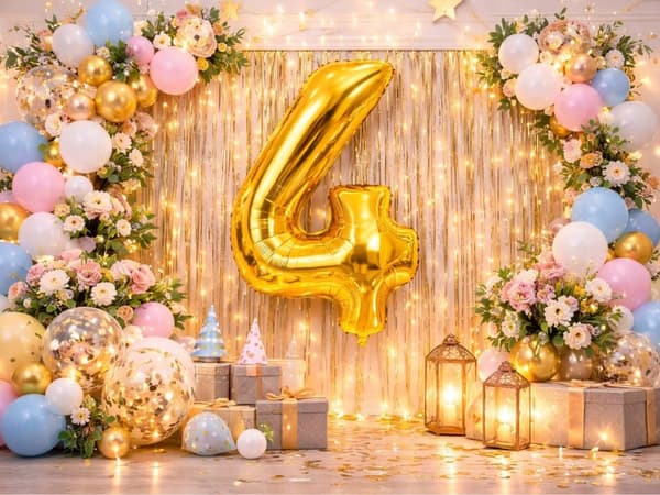 Folieballon tal guld 66 cm