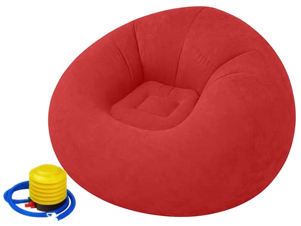 Uppblåsbar sittpuff velour