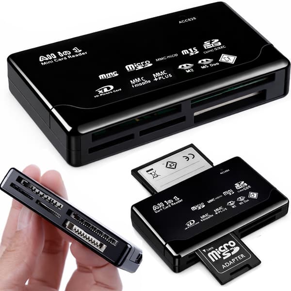 Minneskortläsare USB CF SD microSD XD MS MMC