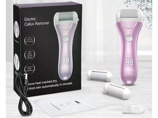 Elektrisk hælfil pimpstensskærer sæt 3 ruller LCD