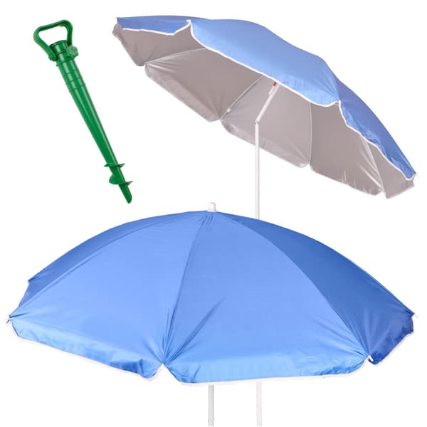 Strandparasol - Parasol med UV-beskyttelse - Grå