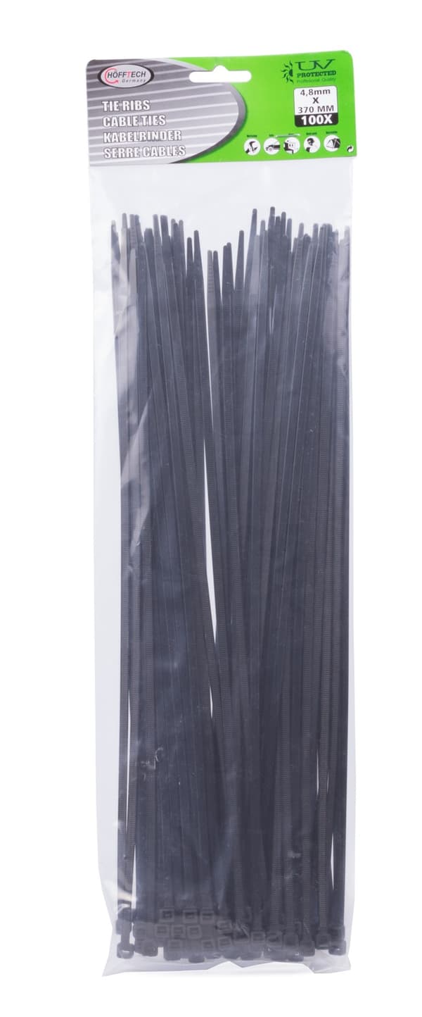 Kabelbinder 4.8 x 380 mm 100 stk sort