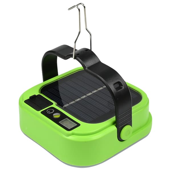 Campinglampe solcelle med powerbank