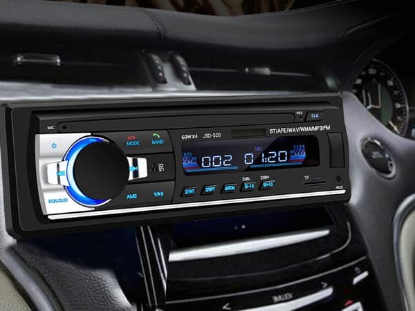 Bilradio 1-DIN - Bluetooth, mikrofon, 4×60 W