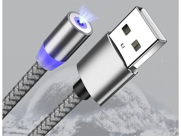 Magnetisk laddningskabel 3w1 micro typ-c usb lightning 1m - Silver