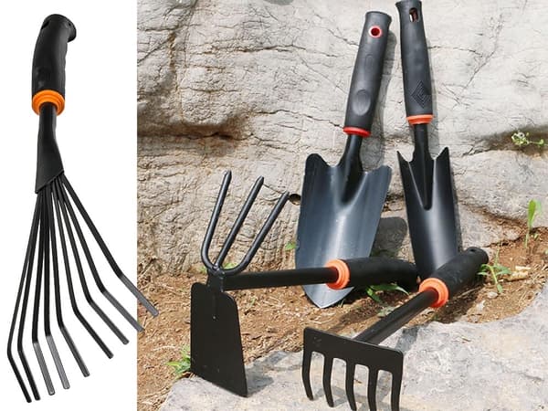 Trädgårdsverktyg 6-delar - Spade, räfsa, hacka m.m.