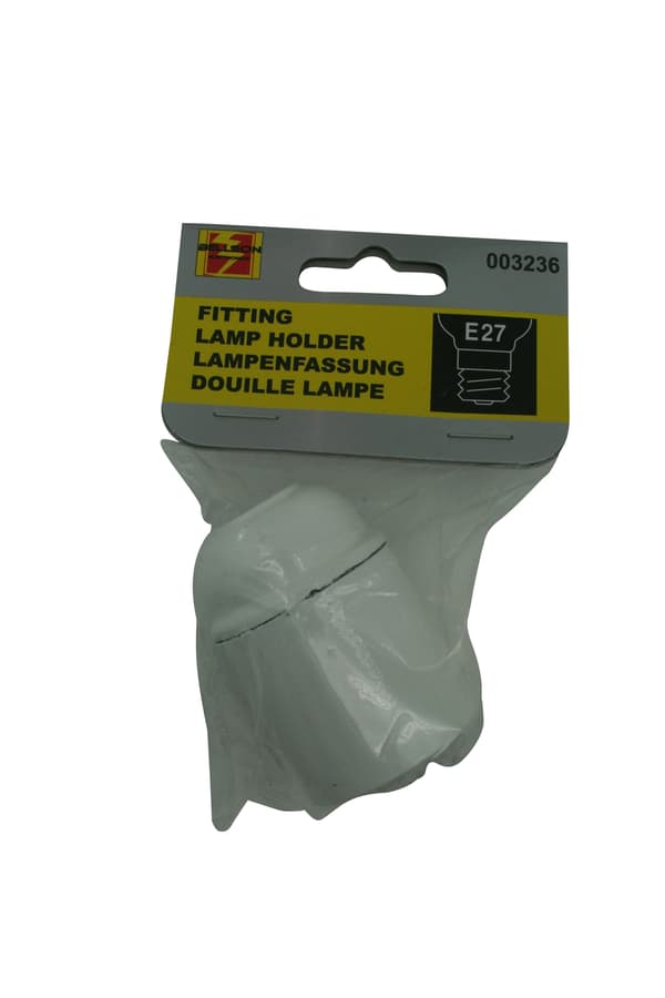 Lampeholder E27 hvid bakelit