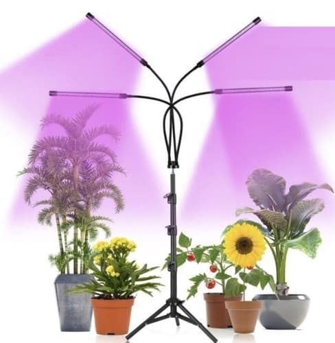 Växtlampa med Stativ / Växtbelysning - 4 LED-paneler