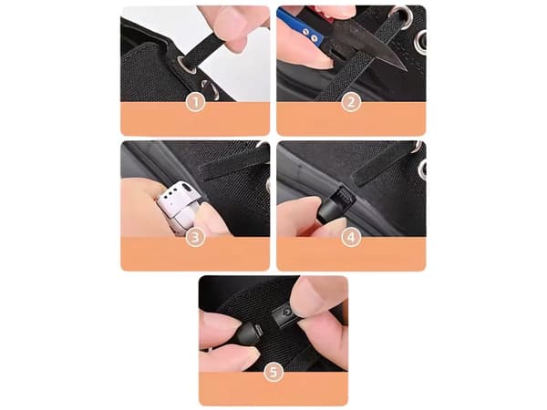 Elastiska, icke-bindande skorelinor 100 cm - Black