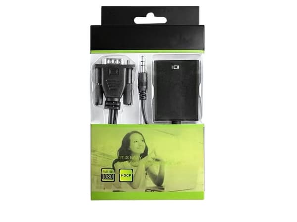 HDMI-VGA-adapter - Kabel med lyd og USB-strøm