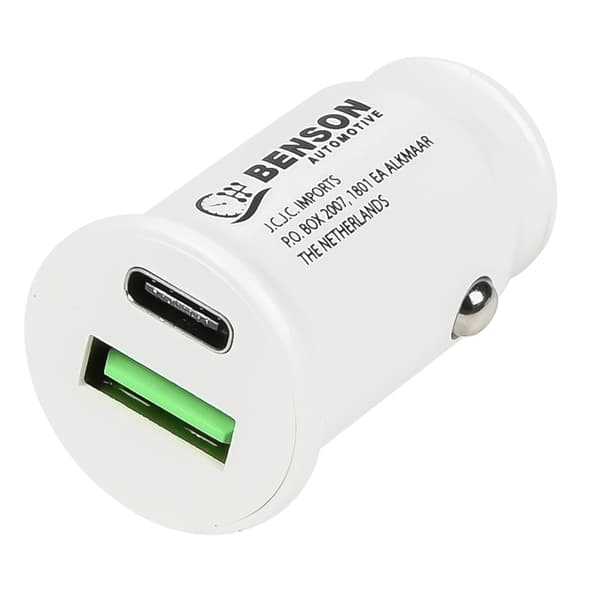 Biloplader USB + USB-C 12-24 V