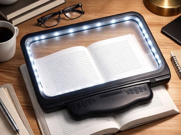 Håndholdt forstørrelsesglas LED 2.5x USB 3 tilstande