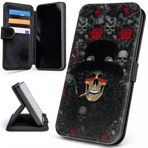 Lommebok Deksel / Mobildeksel til iPhone 17 - Slash Skull