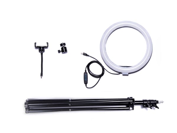 Mobilholder med Ringlight & Stativ – Selfielampe